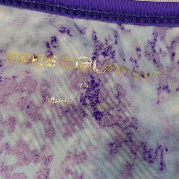 FREE COUNTRY Girl's Teal And Purple Swimsuit Top Size 10 - Picture 3 of 5